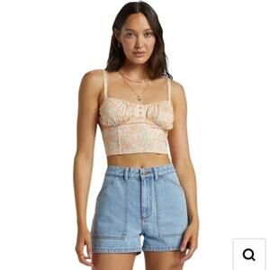 Billabong Leia Carpenter Denim Shorts Size 24-Soft Blue